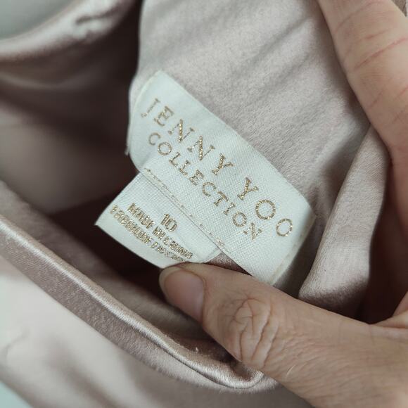 Jenny Yoo Satin Maxi Dress in Champagne - Picture 8 of 11